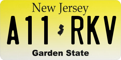 NJ license plate A11RKV