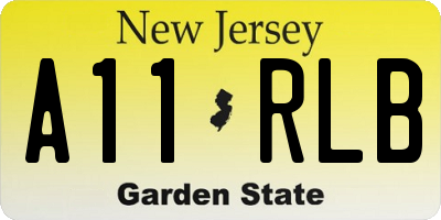 NJ license plate A11RLB
