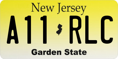 NJ license plate A11RLC