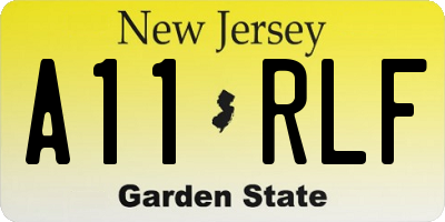 NJ license plate A11RLF