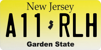 NJ license plate A11RLH