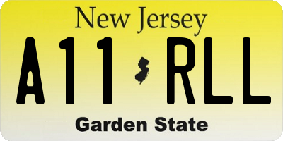 NJ license plate A11RLL