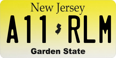 NJ license plate A11RLM