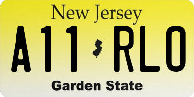NJ license plate A11RLO
