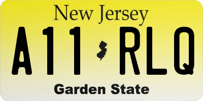 NJ license plate A11RLQ