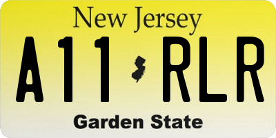 NJ license plate A11RLR