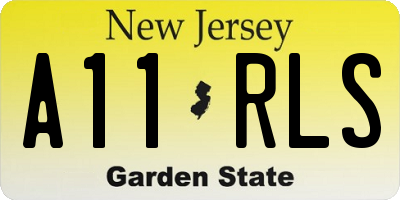 NJ license plate A11RLS