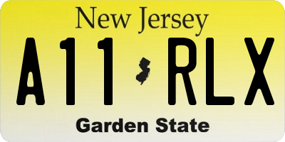 NJ license plate A11RLX