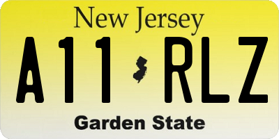 NJ license plate A11RLZ