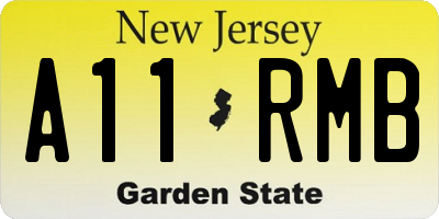 NJ license plate A11RMB