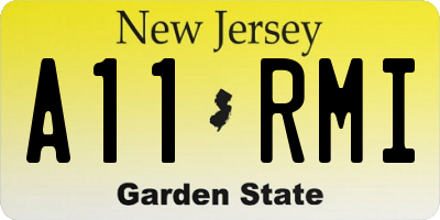 NJ license plate A11RMI