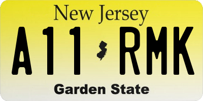 NJ license plate A11RMK