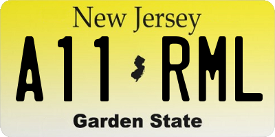 NJ license plate A11RML
