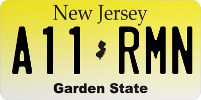 NJ license plate A11RMN