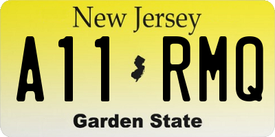NJ license plate A11RMQ