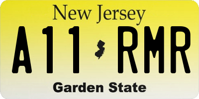 NJ license plate A11RMR