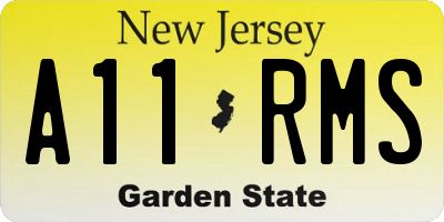 NJ license plate A11RMS