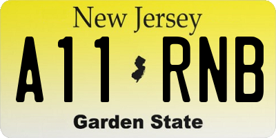 NJ license plate A11RNB
