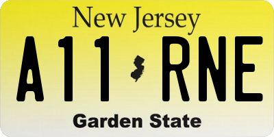NJ license plate A11RNE