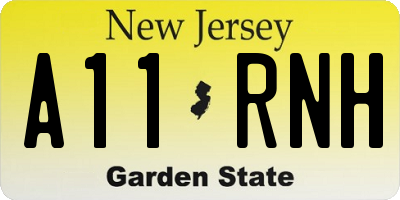 NJ license plate A11RNH