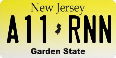 NJ license plate A11RNN