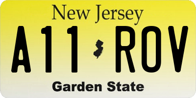 NJ license plate A11ROV
