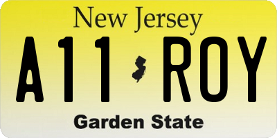 NJ license plate A11ROY
