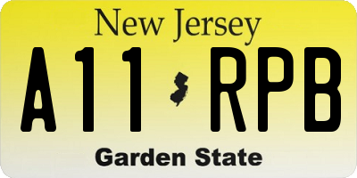 NJ license plate A11RPB