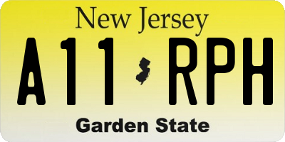 NJ license plate A11RPH