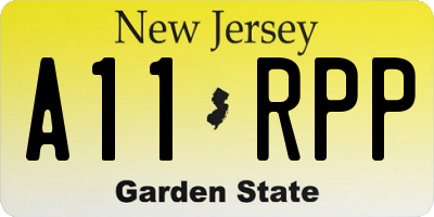 NJ license plate A11RPP