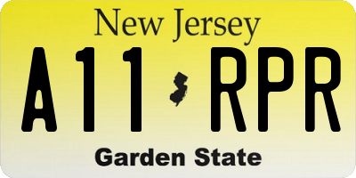 NJ license plate A11RPR