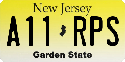 NJ license plate A11RPS