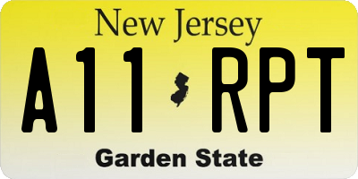 NJ license plate A11RPT