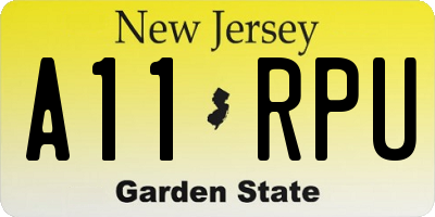 NJ license plate A11RPU