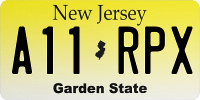 NJ license plate A11RPX
