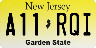 NJ license plate A11RQI