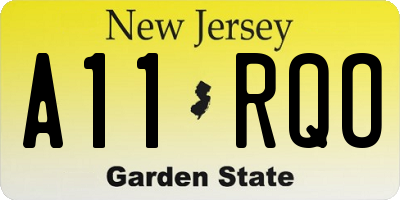 NJ license plate A11RQO