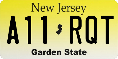 NJ license plate A11RQT