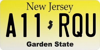 NJ license plate A11RQU