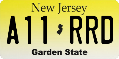 NJ license plate A11RRD