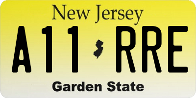 NJ license plate A11RRE
