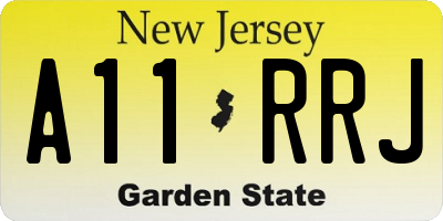 NJ license plate A11RRJ