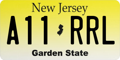 NJ license plate A11RRL