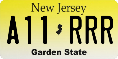 NJ license plate A11RRR