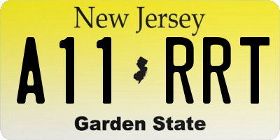 NJ license plate A11RRT