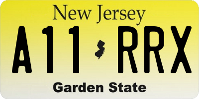 NJ license plate A11RRX