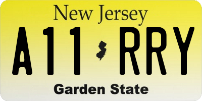 NJ license plate A11RRY