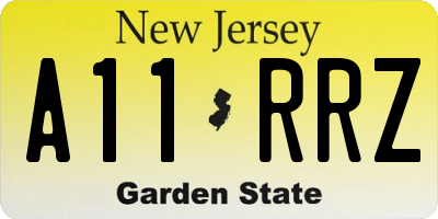 NJ license plate A11RRZ