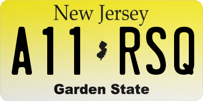 NJ license plate A11RSQ