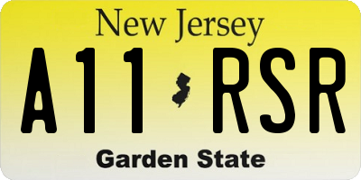 NJ license plate A11RSR